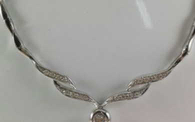 Barbara Gioielli - 18 kt. White gold - Necklace - 0.15 ct Diamond - Diamonds
