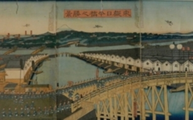 Sadahide Utagawa woodblock triptych