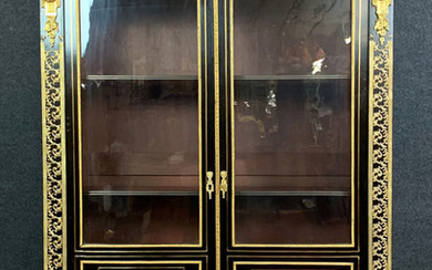 Boulle Library - Napoleon III - blackened pear and gilt brass marquetry - Second half 19th century