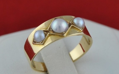 Antique Trilogy Pearl - 18 kt. Yellow gold - Ring Pearl