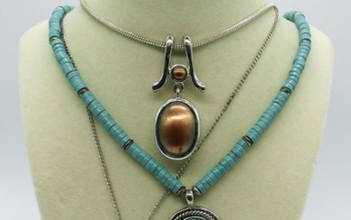 3 Southwest style Necklaces & 3 Rings