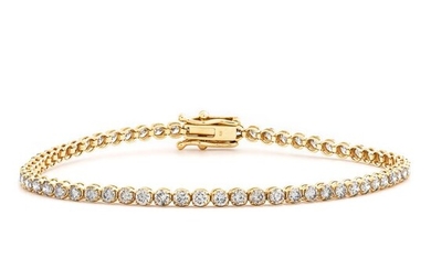 3.00 tcw Diamond Bracelet - 18 kt. Yellow gold - Bracelet - 3.00 ct Diamond - No Reserve Price