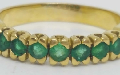 18 kt. Yellow gold - Ring - 0.50 ct - Emeralds