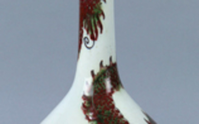 Chinese Stick Neck Porcelain Vase, Dragon
