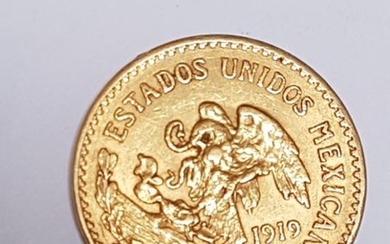 20 PESOS mexicains (15 g d’ors purs) de 1919. Pds …