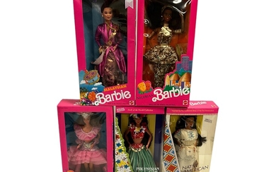 (5) Dolls of the World Collection Barbies