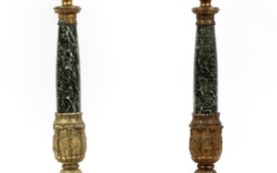 EMPIRE STYLE MARBLE & BRONZE PAW FEET LAMPS