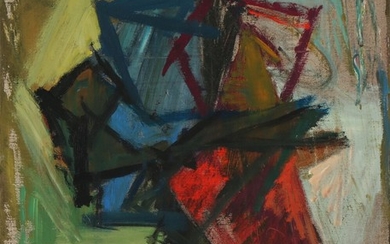 Peter Brandes: “Colombes - Knytnæve og træstamme”. Signed P. Brandes 88. Oil on canvas. 55×46 cm.