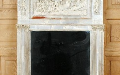 WHITE PAINTED NEOCLASSICAL WALL MIRROR 1940S