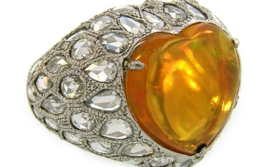 5.51-carat Australian OPAL Diamond White Gold RING