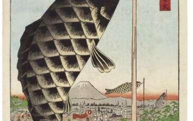 UTAGAWA HIROSHIGE I (1797–1858) SUIDO BRIDGE AND SURUGADAI (SUIDOBASHI SURUGADAI) EDO PERIOD, 19TH CENTURY