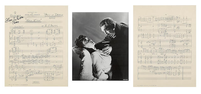 A Hans Salter signed Ozalid of the score of Son of Dracula