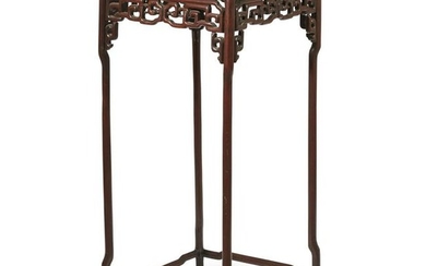 A Chinese hardwood incense stand, 19th century