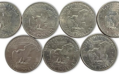 7 1971 Eisenhower dollar coins