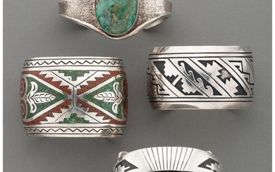 70025: Four Southwest Cuff Bracelets c. 1970 - 1990 o