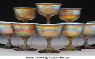 79025: Set of Ten Tiffany Studios Favrile Glass Sherbet