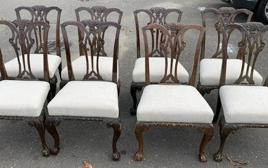 8 Queen Anne Style Claw Foot Dining Chairs