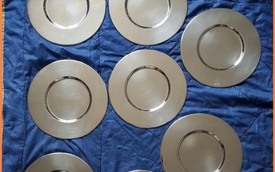 8 assiettes -plats- de présentation en métal argenté lourd - Christofle France- - silver plated