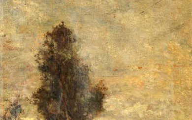 Louis CARRAND (1821-1899) "Paysage avec arbres... - Lot 25 - Conan Hôtel d’Ainay