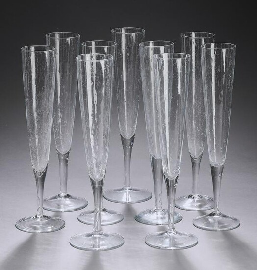 (9) Italian 'Bellini' fluted champagne glasses