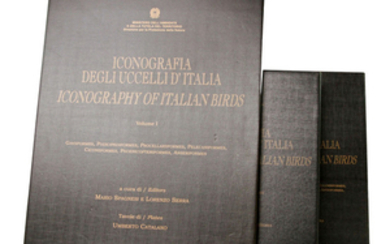 ICONOGRAFIA DEGLI UCCELLI D'ITALIA (Iconography of itallian birds), 3 Mappen, Faksimile