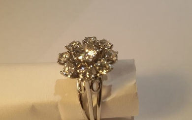 950/1000 Platinum - Ring - 0.65 ct Diamond - Diamonds