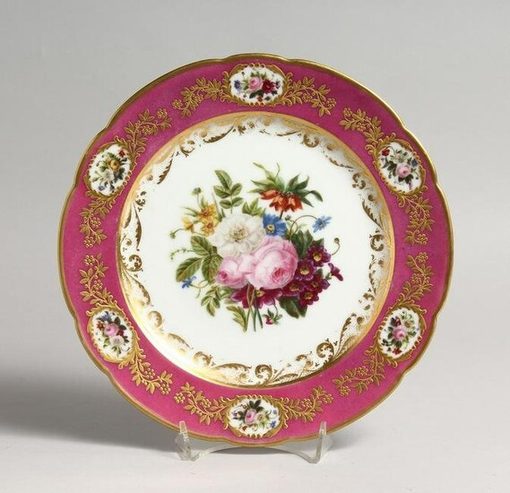 A 19TH CENTURY FRENCH DENVELLE PORCELAIN PLATE with