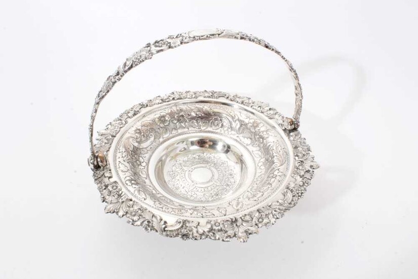 A 19th century silver plated cake basket