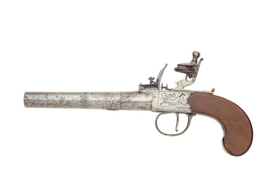 A 28-Bore Flintlock Box-Lock Pocket Pistol By E. Baker, London,...