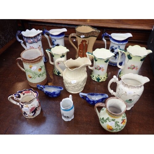 A COLLECTION OF VICTORIAN AND LATER JUGS including Royal Dou...