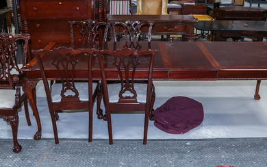 A Chippendale Mahogany Dining Table & Chairs