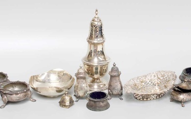 A Collection of Assorted Silver, comprising a caster; a pierced...