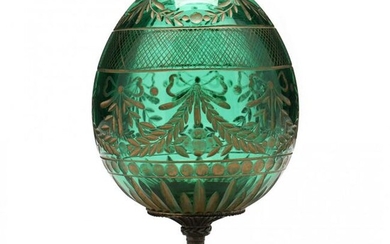 A Cut Glass FabergÃ© Style Egg