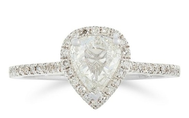 A DIAMOND SOLITAIRE RING, TRESOR PARIS set with a pear