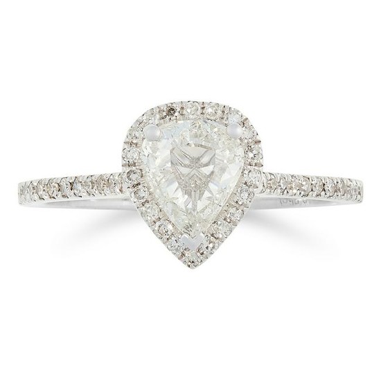 A DIAMOND SOLITAIRE RING, TRESOR PARIS set with a pear