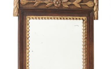A Danish early 19t century Louis XVI partly gilt mahogni mirror, carved...