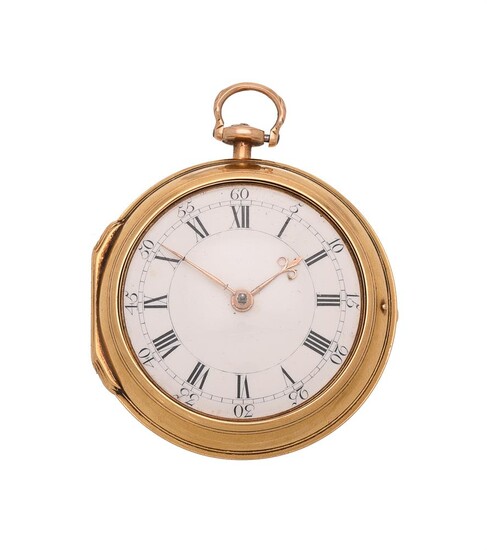A FINE GEORGE III GOLD PAIR-CASED POCKET WATCH WITH CYLINDER ESCAPEMENT