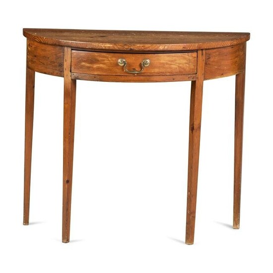 A Federal Pine Demi-Lune Console Table