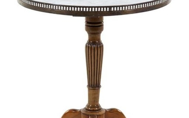 A French Walnut Marble-Top Table
