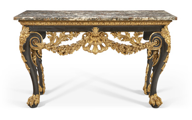A GEORGE II BRONZED AND PARCEL-GILT PIER TABLE IN THE...
