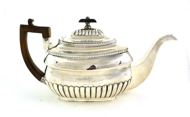 A George III Silver Teapot, by William Bennett, London, 1807,...