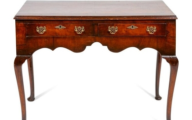 A George III Style Burl Walnut Dressing Table Height 30