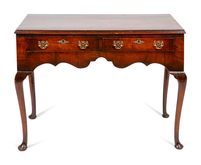 A George III Style Burl Walnut Dressing Table