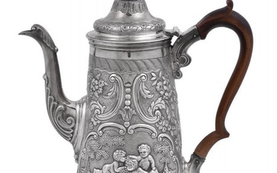 A George IV silver tapered coffee pot by John Page