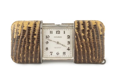 A George V silver Movado 'Chronometre Ermeto' travel watch, the...