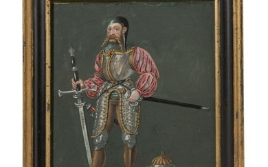 A German gouache painting of Wilhelm Graf von