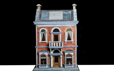 A Gottschalk wooden blue roof dolls’ house