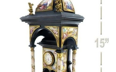 A Large 19th C. Viennese/Austrian Enamel Clock
