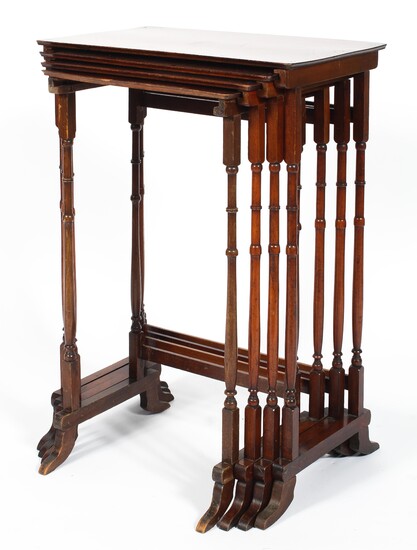 A Late Victorian mahogany nest of four tables, of rectangular form