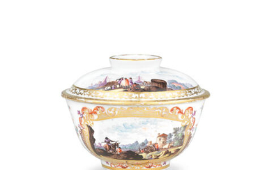 A Meissen sugar bowl and cover, circa 1735-40